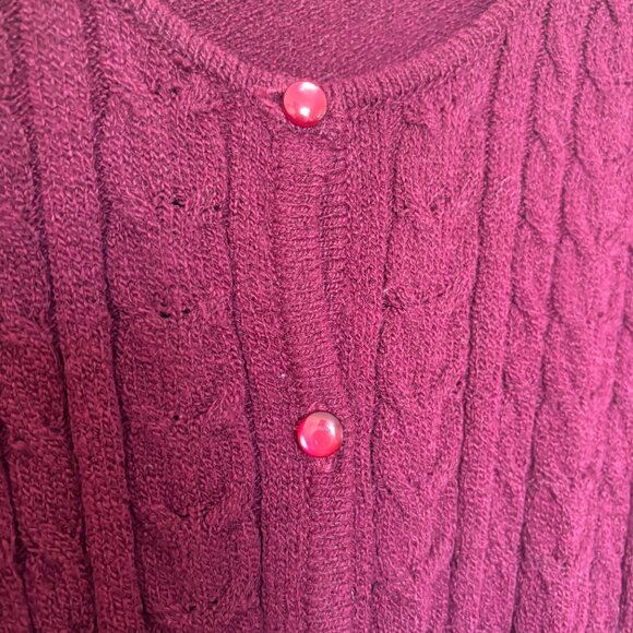Preppy Burgundy Jennifer Moore Cardigan size M - Picture 5 of 9